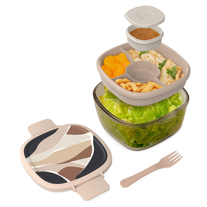 Bentgo Glass Prints All-in-One Salad Container K7