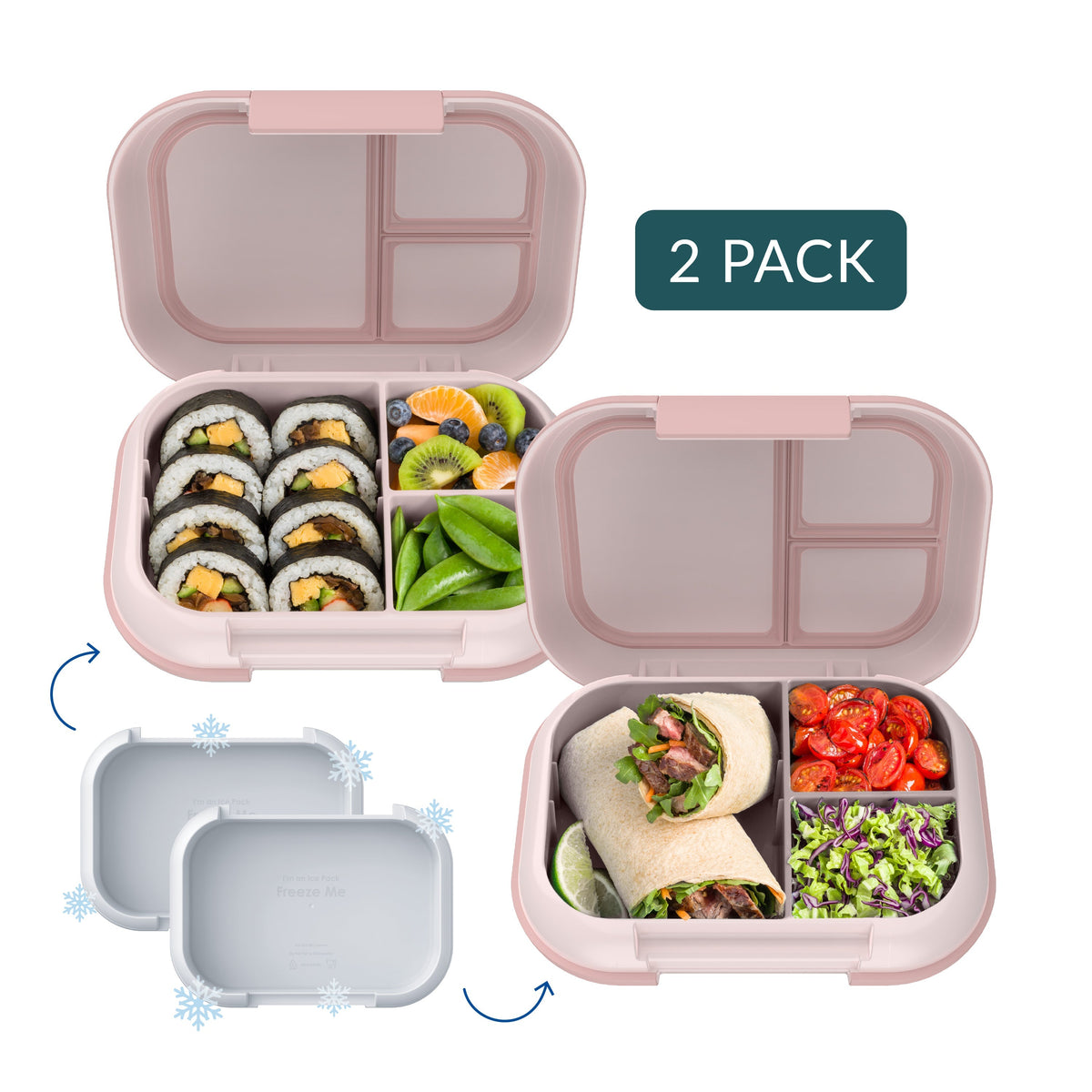 Bentgo Chill Max Lunch Box (2-Pack) - Pink Cloud and Blush